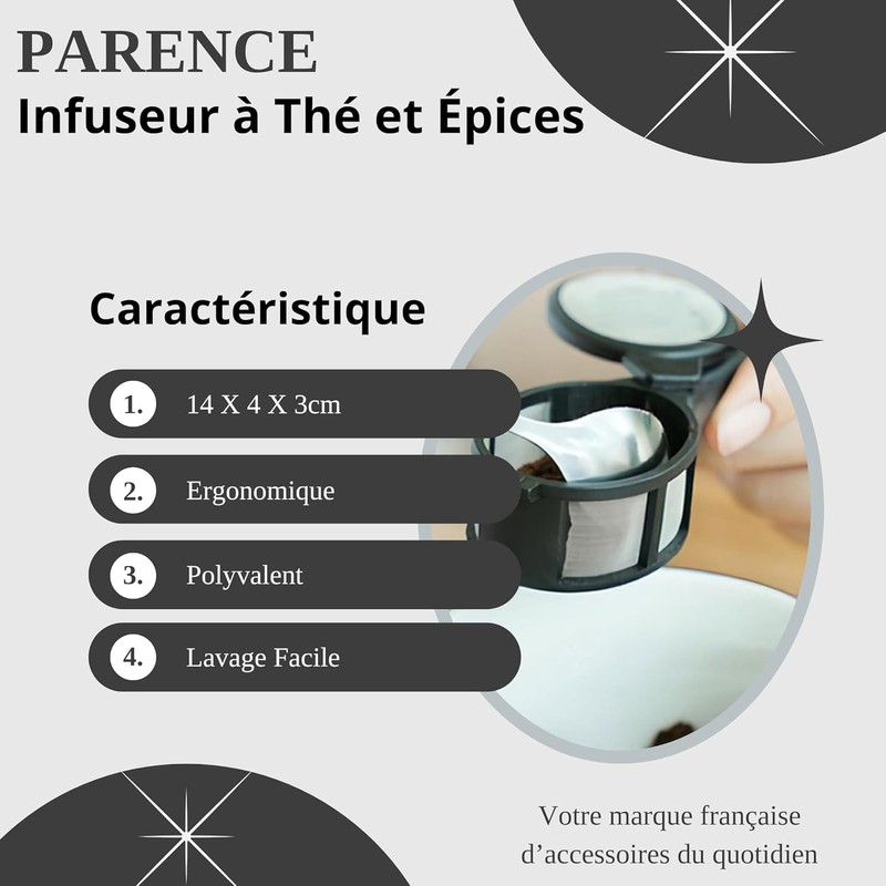PARENCE.- Set di 2 uova da tè e spezie con