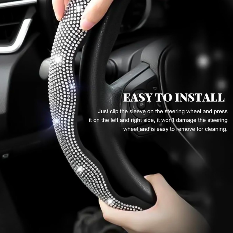 BWBWND 2 PCS Steering Wheel Cover, Segmented Car Wheel Covers