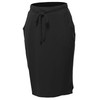 Elastic Waist Self Tie Tulip Hem Side Pocket Skirt Black