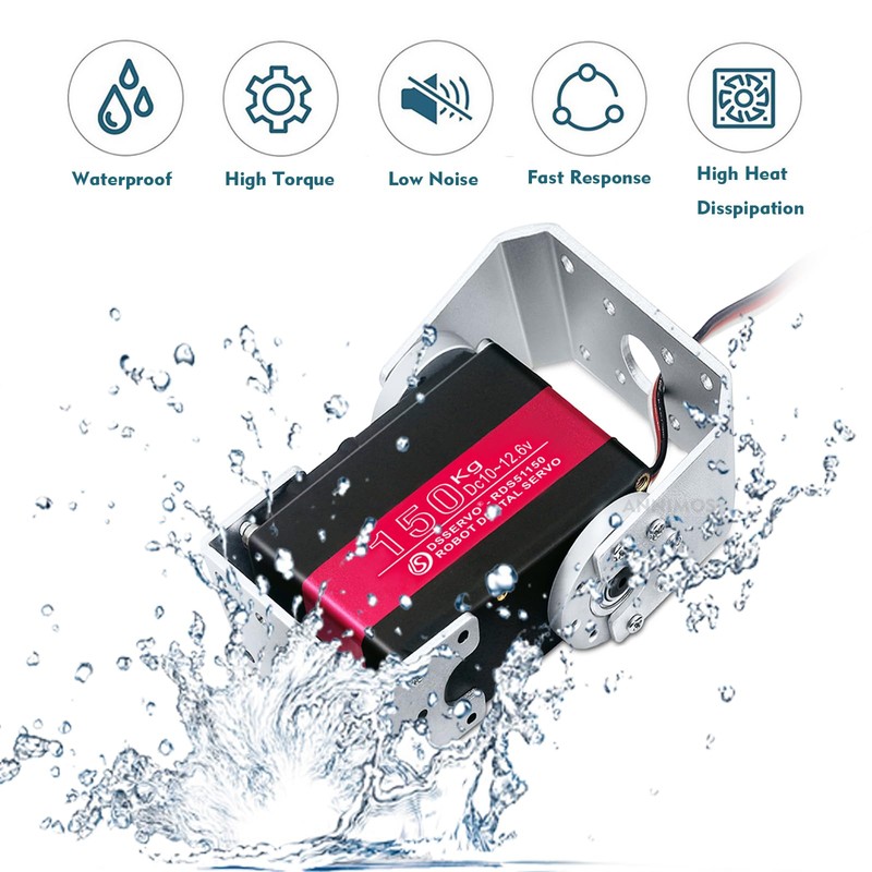 ANNIMOS 150KG Robot Servo Motor with Mount Brackets12V High Voltage