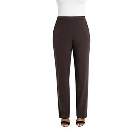Briggs New York Flat Front Pull on Pant with Slimming Solution (Regular & Short Length) Brown