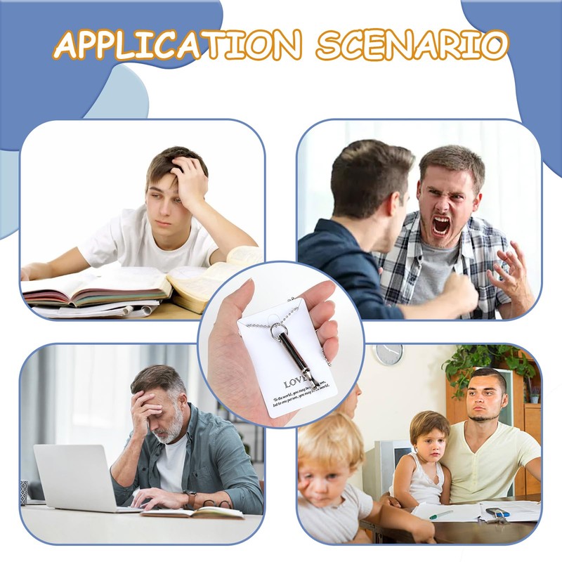 1Pcs Breathing Necklace, Portable Stress Relief Meditation Mindful Stainless Steel