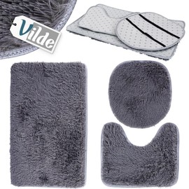 Vilde Bathroom Rug Set Bath Mat Set Bath Mat Grey 3 Tbsp.