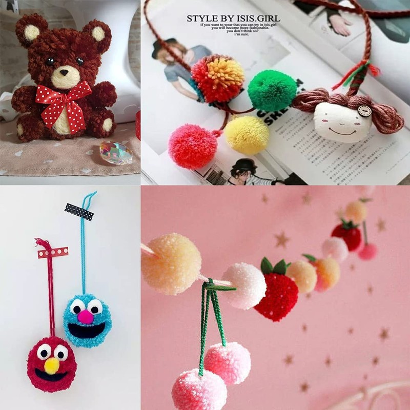 KNEWMART Pom Pom Maker, 4 Sizes Fluff Ball Weaver Needle