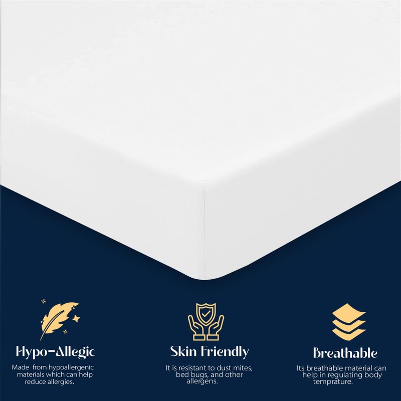 Sunshine Comforts Egyptian Cotton 4FT Fitted Sheets Breathable, Anti Wrinkle