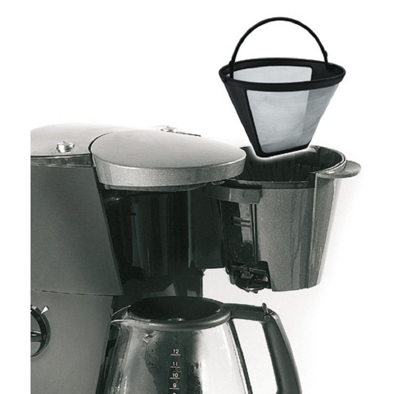 Fackelmann Silberton Dauerkaffeefilter Nr. 4, Permanent Filter aus Edelstahlgewebe -