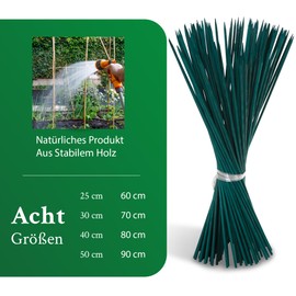Novatool 100 x grit sticks, 30 cm x 3.5 mm, green, plant rod, bamboo trellis, wooden tokine sticks, tonkin rod, plant support, orchid rod, trellis wood