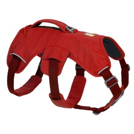 RUFFWEAR Multipurpose Dog Harness with Handle, Web Master Adjustable Harness, 2 Leash Attachments, Everyday Use, Red Sumac, L/XL