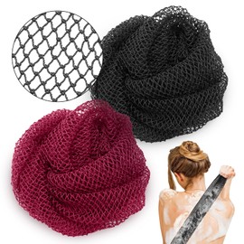 MR.TIMELAG African Net Bath Sponge & Shower Cap Set 4-Pack- RedExfoliating Bath Towel with Matching Shower Cap - Long Lasting Net Sponge for Deep Cleansing & Skin Renewal (0.16kg Lightweight Set)