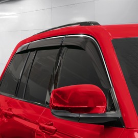 Voron Glass Chrome Trim Tape-on Extra Durable Rain Guards for Jeep Grand Cherokee 2022-2025, Window Deflectors, Vent Window Visors, 6 Pieces - 100645