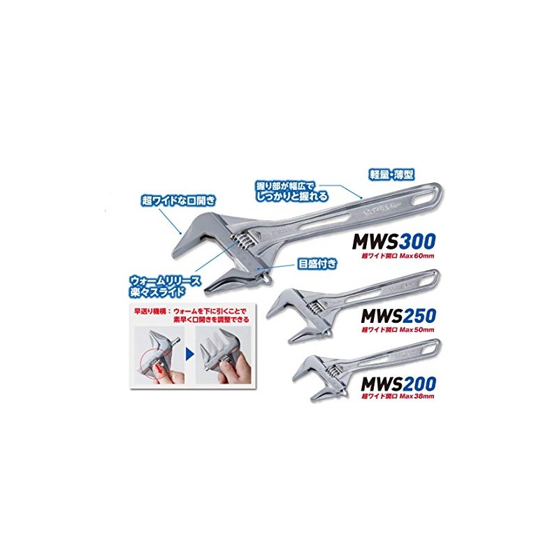 Super Tool MWS300 Quick Wide Monkey Wrench (Ultra Wide Opening