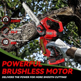 Mini Chainsaw for Miwaukee M18 Battery, 8-Inch and 6-Inch 2-IN-1 Cordless Electric Chain saw with Brushless Motor and Auto-Oiler, 800W Hand Mini Chainsaw for Tree Pruning Wood Cutting(No Battery)