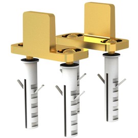Stone Harbor Hardware Floor Mount Metal Door Guide Set for Sliding Doors, Satin Brass