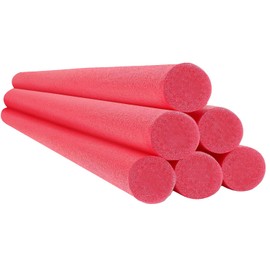 Chochkees Red Pool Noodles Swimming Solid Core Foam Tube, Floating Thick Noodles for Floating, Pool Accessories, 52" (24-Pack)