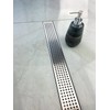 Neodrain 40-Inch Linear Shower Drain with Removable Quadrato Pattern Grate,Brushed