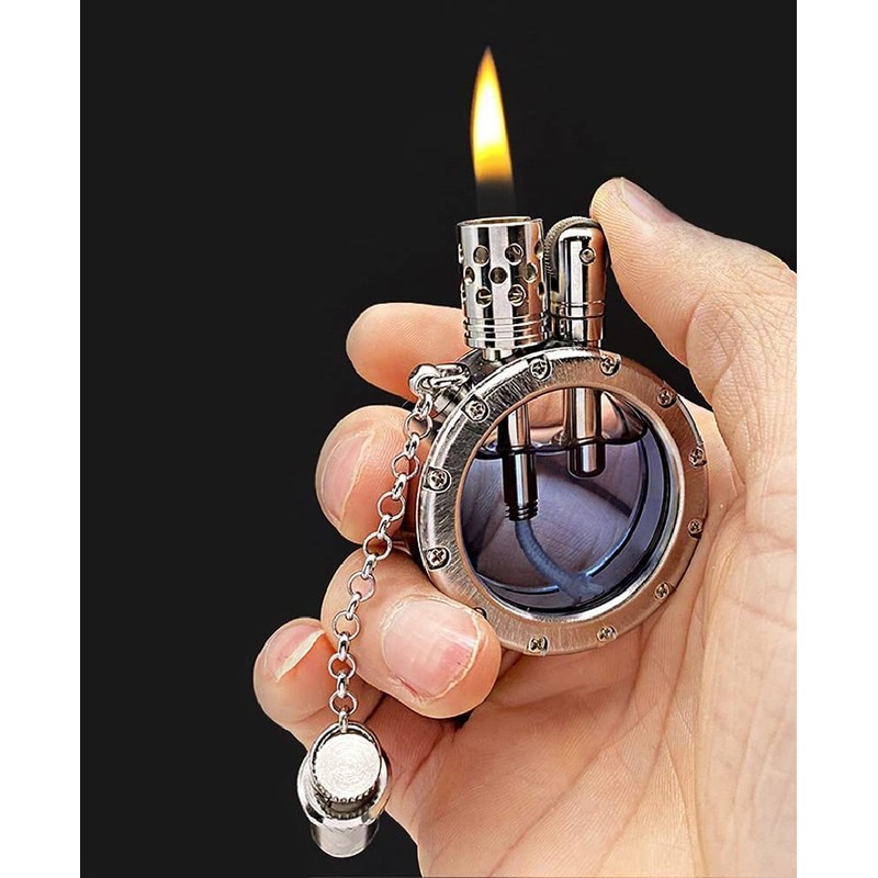 Vintage Antique Lighter with Creative Transparent Bottle Design, Cool Steampunk