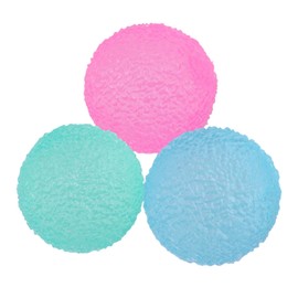 Pack of 3 Squeeze Balls, Soft Sensory Memory Gel Textured Squeeze Balls, Funny Squeeze Toy for Children, Adults, Students, Office Workers (Blue, Green, Pink)