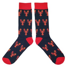 SockFly Fresh Lobster Dress Socks Funny Novelty Crazy Fun Design Men Size 8-12 Cotton Casual Crew Colorful Funky Fancy Socks Gift for Men