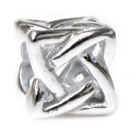 'Sterling Silver Celtic Band Cube European Style Charm Bead