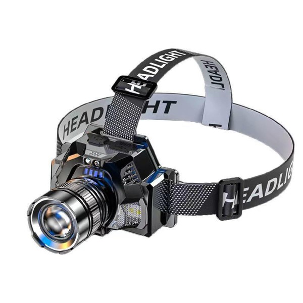 Headlamp Rechargeable, Super Bright Long Range headlamp,Zoom Head Mounted Torch