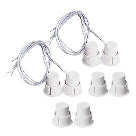 Aoje-Link RC-36 NC Recessed Wired Security Window Door Contact Sensor Alarm Magnet Reed Switch for Home Security Access Control and Burglar Alarm Systems, White, Pack of 4