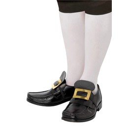 MIMIKRY Metal Shoe Buckles with Faux Leather Strap Gold/Black Edelmann Edelfrau Vampire Pirate Baroque