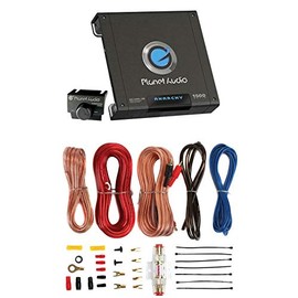 Planet Audio AC15001M 1500 Watt Monoblock Car Audio Amplifier Kit and 8 Gauge Amplifier Installation Kit with Bass Remote Control Included