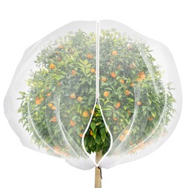5.9 x 5.9 ft Fruits Tree Netting Cover with Zipper and Drawstring,Garden Insect Netting Plant Cover Transparent Bird Plant Barrier Flower Fruits Mesh Screen for Preventing Deer Squirrel Bug