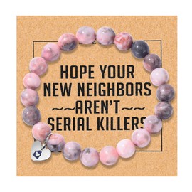 Gleecosy House Warming Gifts New Home Women Couple Perfect Housewarming Gifts New Home Gift Ideas New Apartment Gifts New House Gift New Home Essentials Stretchy Natural Stone Pink Bracelets for Women