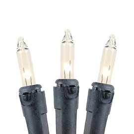 Novelty Lights 100 Light Clear Christmas Mini Light Set, Black Wire, 34' Long