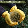Velway Leather Thick Gardening Gloves - Tough Thorn Proof Reinforced