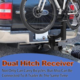 Taelakeni 4000lbs Dual Hitch Extension Receiver Double Trailer Hitch Extender Riser Adapter, 8-10 INCH Extension Length, Fits for 2" Trailer Receivers, Come with 5/8" Hitch pin, 6 Inch Rise or Drop