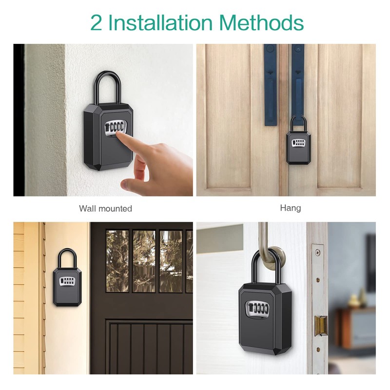 ORIA Key Storage Lock Box, 4 Digit Combination Lock Box,