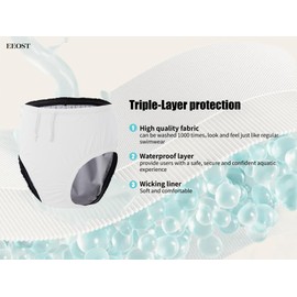 EEOST Adult Reusable Swim Diapers Special Needs Swimwear for Incontinence Cloth Diaper Covers Waterproof,Leakproof, Unisex (White, XXL)