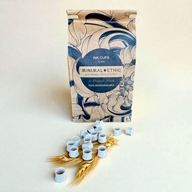 Tattoo Ink Cups Biodegradable, Multiple Sizes, Wheat Straw Material 500pcs (14mm Medium)