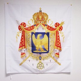 AZ FLAG Imperial Napoleon III Coat of arms Second French Empire Flag 3' x 3' for a pole - France - Imperial Bonapartist flags 90 x 90 cm - Banner 3x3 ft with hole