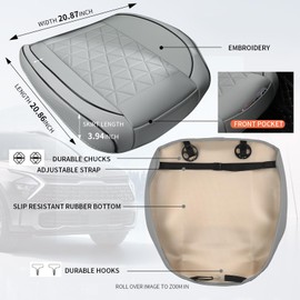 WinxMatrs Leather Front Car Seat Cover - Bottom Car Seat Covers Fully Wrapped, Non-Slip, Luxury Appearance and Comfort, Fits Most Vehicles, 2 Pack, Gray