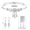 AOKUN Pulsera Atrapasueños Con Borla De Plumas Y Pendientes Mujer