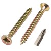 Wood Screws 3.5 x 35 mm Yellow Galvanised Steel Chipboard