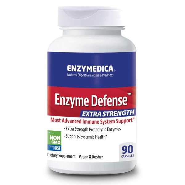 Enzymedica, Enzyme Defense Extra Strength, Advanced Dietary Supplement to Support Immune Health, Vegan, Kosher, Non-GMO, 90 Capsules (90 Servings)