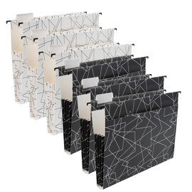 Y YOMA File Folder with Outside Pocket, 8.5 x 11-Inch, Black & White