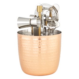 “Aura” Hammered Copper Bar Tools Set, Stainless Steel