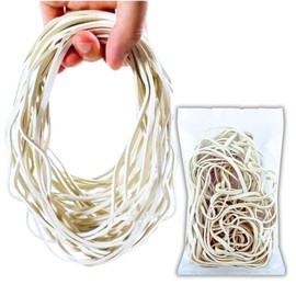 Yosogo 120 Pcs Extra Large 8 Inch Big Postal Rubber Band - White Color Heavy Duty Elastic Biodegradable Natural Rubber Bands Pack of