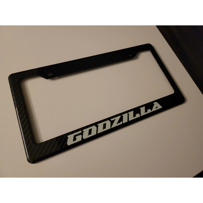 Godzilla GTR (Glowing) Godzilla GTR 100% Carbon Fiber License Plate