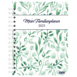 Dumont Pattern 2025 Family Planner Book, 17.5 x 23.1 cm, Planner with Sturdy Protective Cover and 80 Note Cards to Tear Out, with Household Tips and Many Special Pages: Diary
