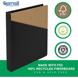Samsill 3-Inch 3-Ring Binder, Clear View Cover, Economy Round Rings, Holds 550 Sheets, Made in USA – Black – Perfect for School, Office, or Home Use