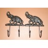 Gift For Her Rustic Elephant Decor Cast Iron Wall Hooks,