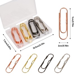 Pinsheng 16 Pieces Metal Pen Clips 70 mm Pencil Clip with Transparent Housing Multifunctional Paper Clip Stationery Metal Pen Clip for Notebook, Books, Diary (4 Colours)