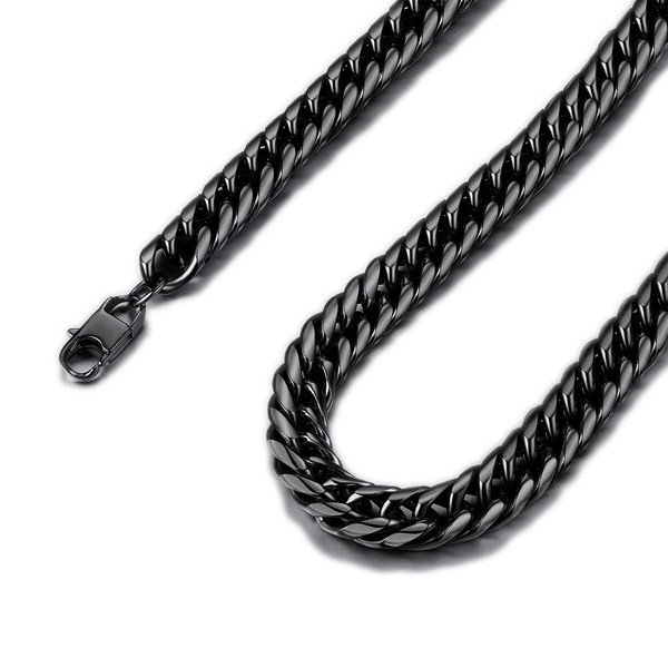 FindChic Solid Stainless Steel Curb Chain Necklace in Silver Colour,