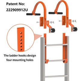 2 Pack Heavy Duty Ladder Roof Hook with Wheel Rubber Grip T-Bar for Damage Prevention,500 lbs Weight Ratin,Fast & Easy to Access Steep Roof
